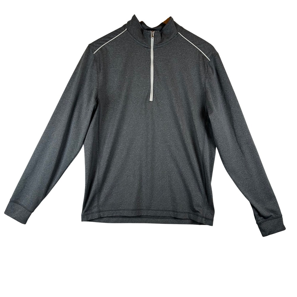 Johnnie-O Mens Pavement Gray Quarter Zip Pullover CMKO1030 Size Small